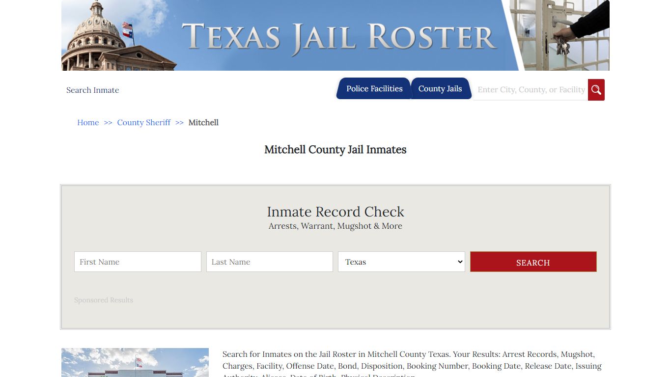 Mitchell County Jail Inmates - Jail Roster Search