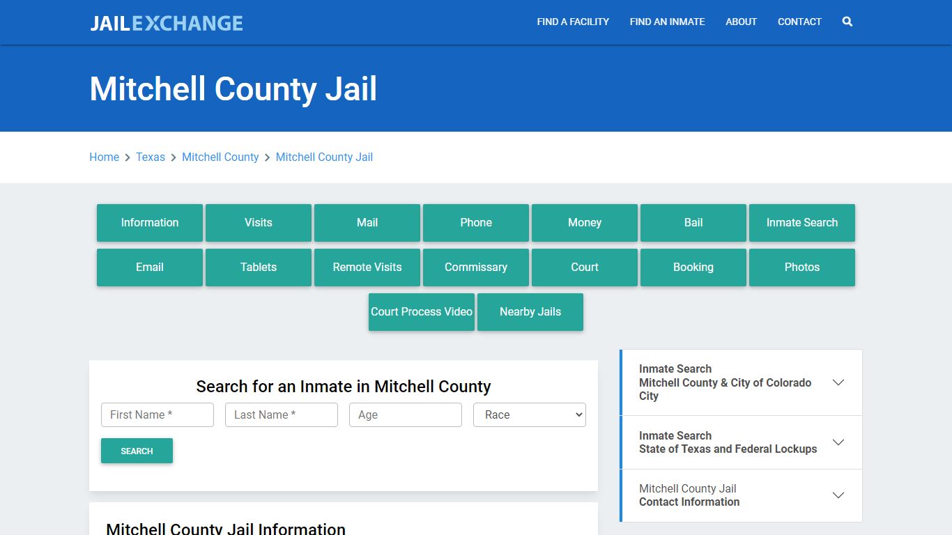 Mitchell County Jail Roster Lookup, TX, Inmate Search